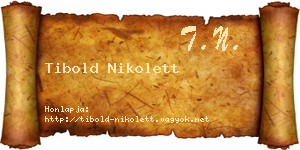 Tibold Nikolett névjegykártya